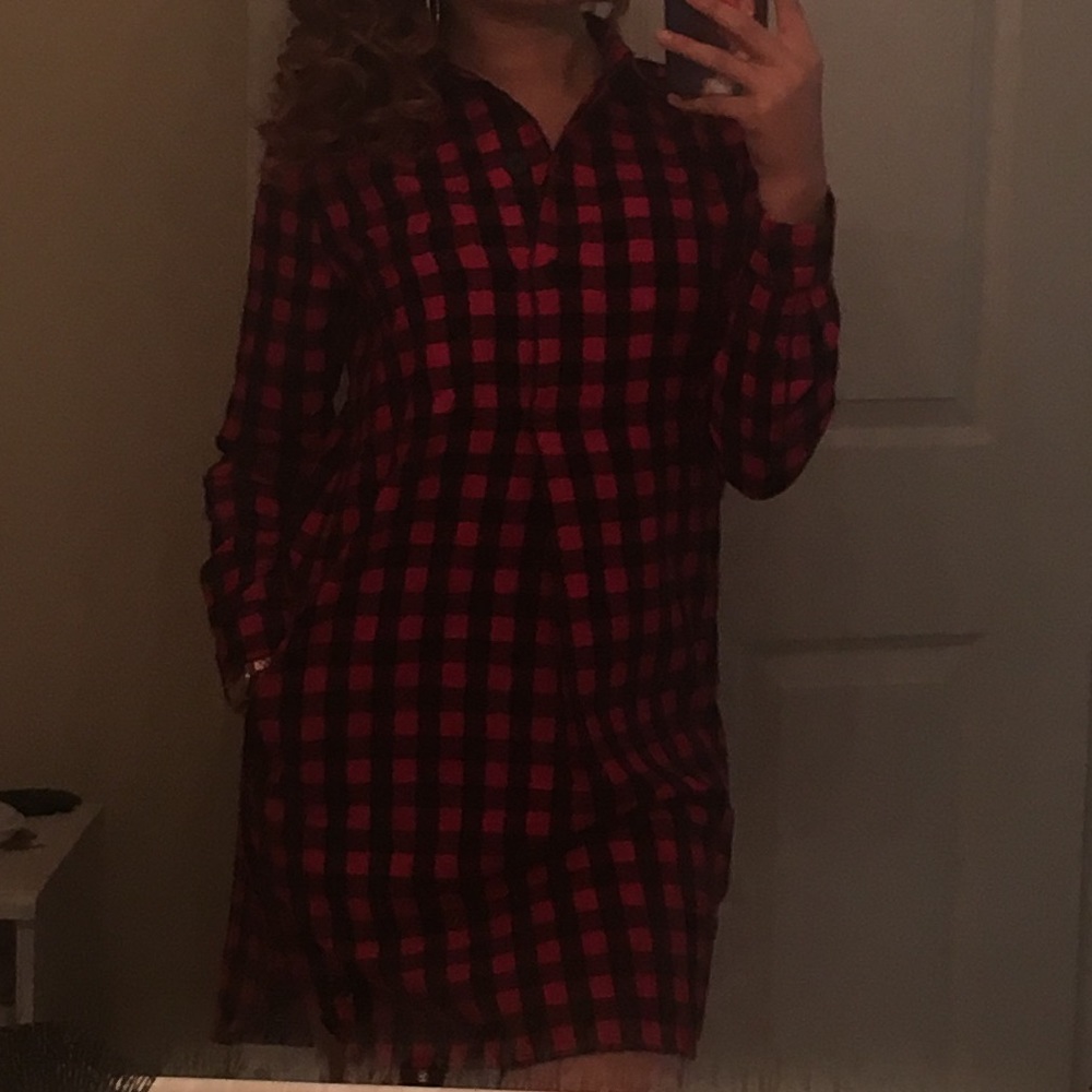 Madewell Plaid Boyfriend Dress w/ pockets
